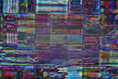 Arızalı kamera etkisi. Retro VHS arka planı. Eski video şablonu. Sinyal yok. Statik televizyon sesi, kötü televizyon sinyali.