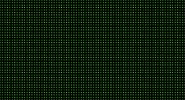 LCD Ekran Piksellerinin yakın çekimi, siyah arkaplanda yeşil LED 'ler. Parlak bir LED ekranın makro fotoğrafçılığı