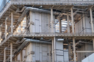 Çin, Şangay 'da inşaat halindeki bir binanın metal ve beton yapısı