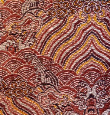 Klasik Çin Şam Brokar Kumaşı Saten Sahte İpek Dalgası El-fu Kimono için