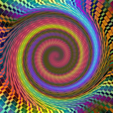 Girdap renkli boyanın harmanlanmasıyla oluşmuştur, soyut resim