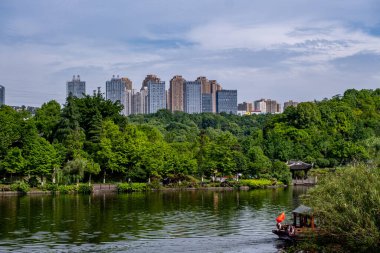 Chongqing, China - May 02, 2025 Chongqing Garden Expo Park is a thoughtfully designed combination of ecological restoration, cultural exhibit, and horticultural artistry, Yubei District Longjing Lake