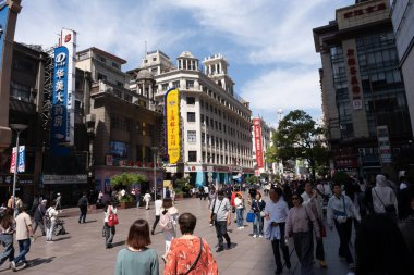 Shanghai, China - April 26 2025 Nanjing Road in Shanghai is a bustling No. 1 commercial street and a main shopping destination, world's longest shopping district with 1M visitors daily