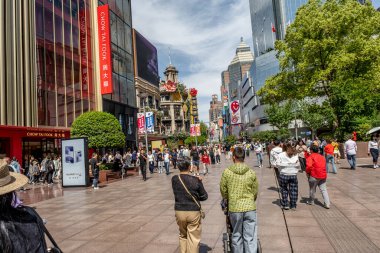 Shanghai, China - April 26 2025 Nanjing Road in Shanghai is a bustling No. 1 commercial street and a main shopping destination, world's longest shopping district with 1M visitors daily