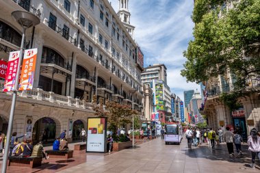 Shanghai, China - April 26 2025 Nanjing Road in Shanghai is a bustling No. 1 commercial street and a main shopping destination, world's longest shopping district with 1M visitors daily