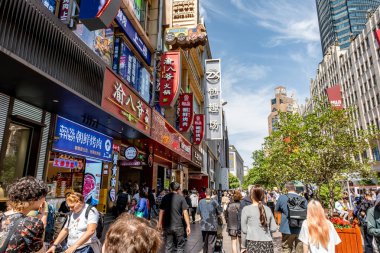 Shanghai, China - April 26 2025 Nanjing Road in Shanghai is a bustling No. 1 commercial street and a main shopping destination, world's longest shopping district with 1M visitors daily