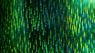 Soyut ışık deseni bir derinlik hissi yaratıyor, bir dizi konsantre ve dalgalı çizgiler neredeyse üç boyutlu bir etki yaratıyor, hareket ve enerji.