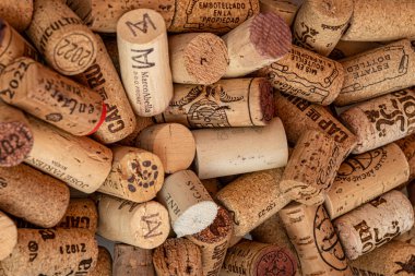 Sibiu City, Romanya - 21 Haziran 2024 Çeşitli Eski Kullanılmış tıpaların Arkaplanı