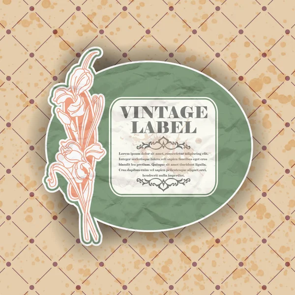 Afbeelding Van Kaart Met Vintage Label Stijl — Stockvector