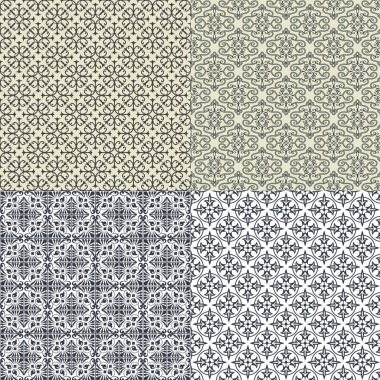 Vintage seamless modeli için arka plan ayarlamak renkli vektör çizim tasarımı