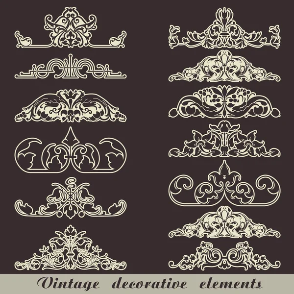 Eléments Décoratifs Vintage Illustration Vectorielle — Image vectorielle