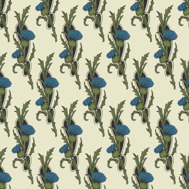 Grunge renkler, vektör çizim çiçek seamless modeli