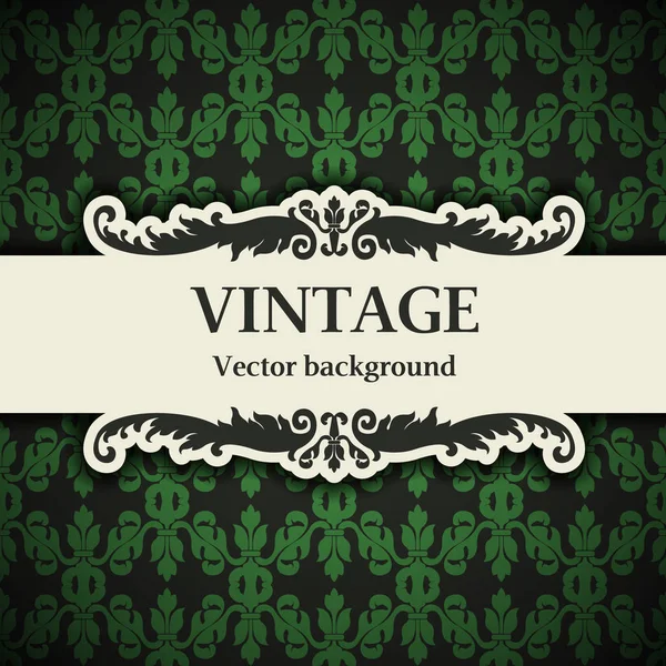 Fondo Vectorial Verde Vintage Con Inscripción — Archivo Imágenes Vectoriales