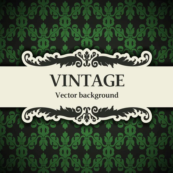 Fundo Vetor Verde Vintage Com Inscrição — Vetor de Stock