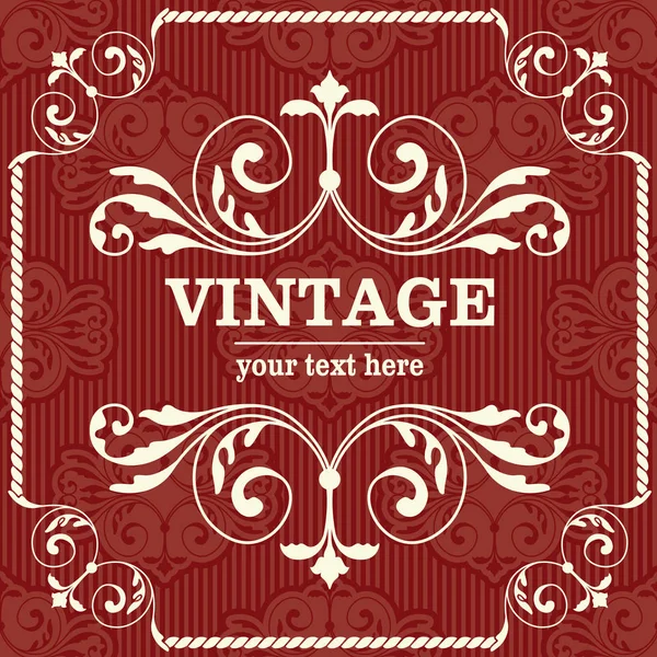 Vintage Modello Vettoriale Rosso Con Iscrizione — Vettoriale Stock