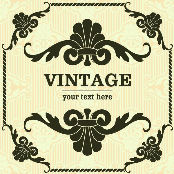 Modello Vettoriale Verde Vintage Con Iscrizione Illustrazione Stock