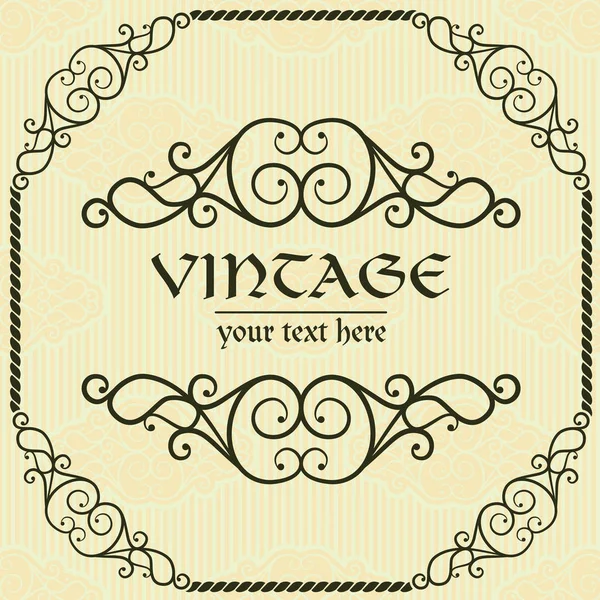 Díszes Vintage Design Másolási Hely Szöveghez — Stock Vector