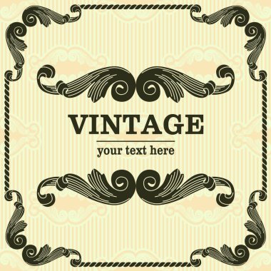 metin için kopya alanı ile süslü vintage tasarım