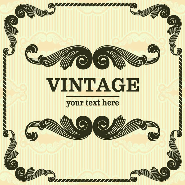 Diseño Vintage Adornado Con Espacio Copia Para Texto — Vector de stock