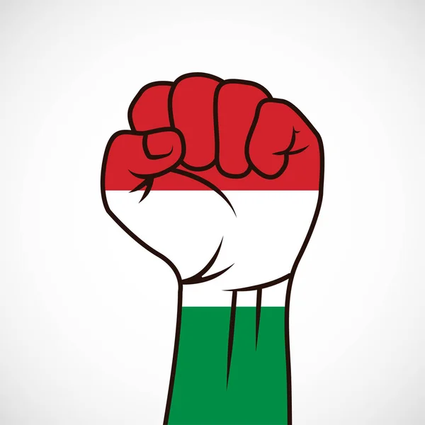 Fist Hungarian Flag Colorful Vector Illustration Royalty Free Stock Vectors