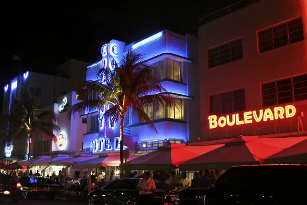 South Beach Miami at night — Stock Photo, Image