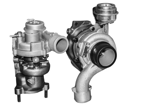 Новый Турбокомпрессор Изолирован Сером Фоне — стоковое фото