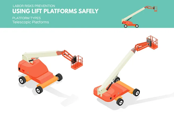 Isometric Telescopic Platform — Stock Vector