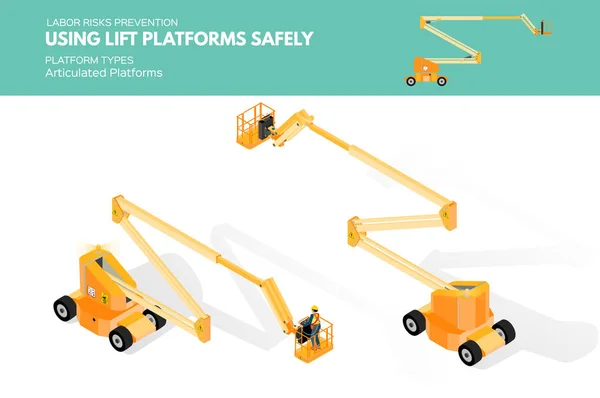 Isometric Articulated Platforms — Stock Vector