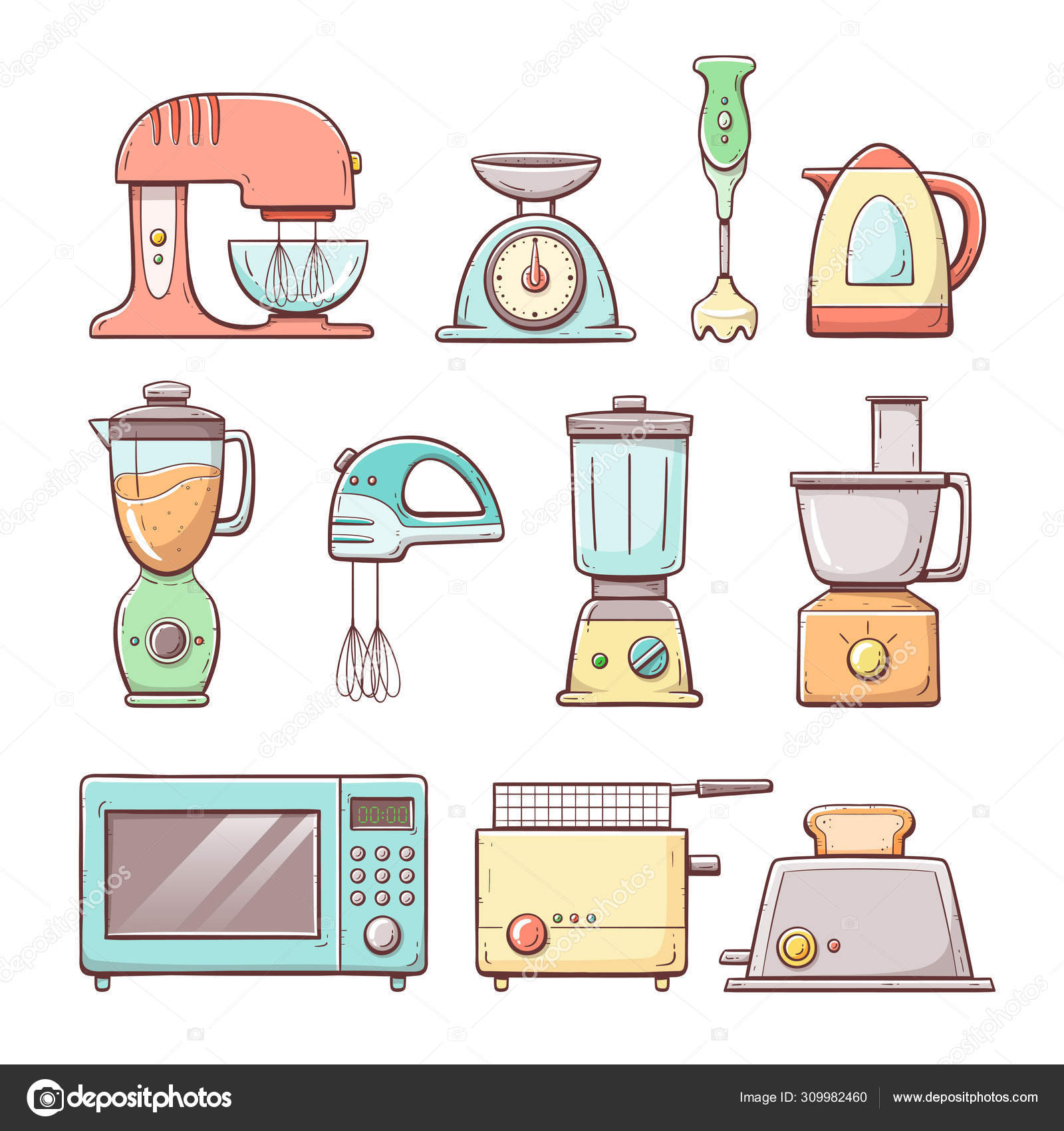 Different outlet kitchen appliances