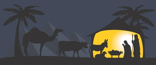 Noel için mükemmel bir gece doğumu sahnesi