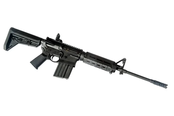 Ar10 Militär Stil Misshandel Rifle Isolerad Vit Bakgrund — Stockfoto