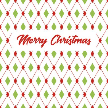 Neşeli Noel tebrik kartı rhombus desenli