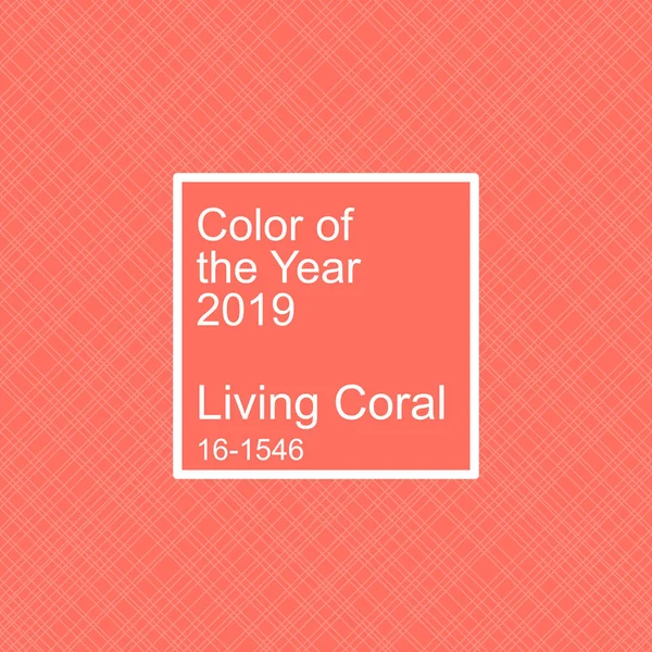 Couleur corail vivant de l'année 2019. Modèle de vecteur d'écoutille sans couture et swatch — Image vectorielle