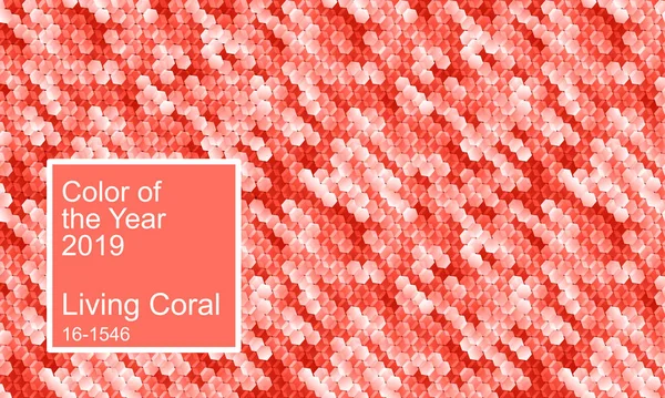 Yıl 2019 rengi. Yaşam mercan renk tasarlamak vektör arka plan — Stok Vektör