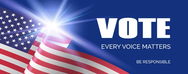 Elecciones presidenciales de Estados Unidos 2020. Plantilla de banner vectorial. Votación — Archivo Imágenes Vectoriales