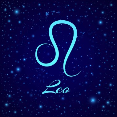 Leo. Bir gece gökyüzünde vektör burcu