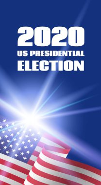 2020 Abd Başkanlık Seçimleri için dikey afiş. Abd bayrağı ile