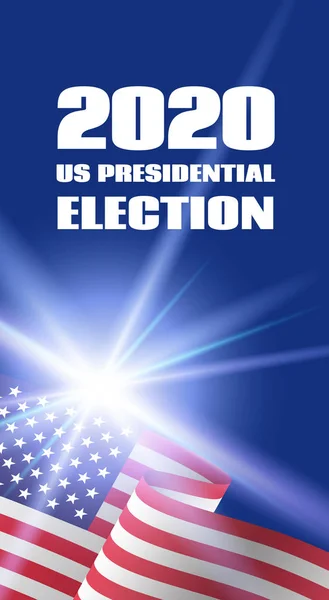 Spanduk vertikal untuk Pemilihan Umum Presiden Amerika Serikat 2020. Dengan bendera USA - Stok Vektor