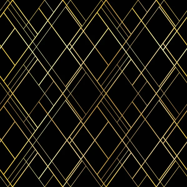 Patrón sin costuras de lujo oscuro. Fondo vectorial con hilos cruzados dorados. Para paquete de estilo premium, fondo de pantalla — Archivo Imágenes Vectoriales