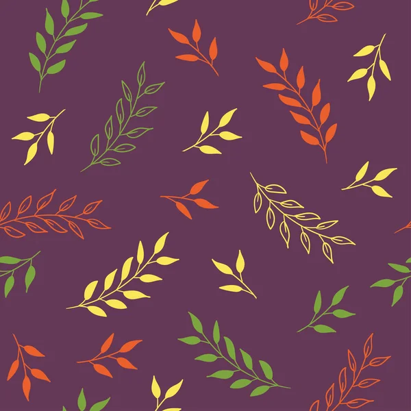 Осенние листья бесшовные. Векторный яркий фон для текстильного дизайна — стоковый вектор