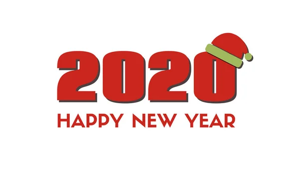 2020 Selamat Tahun Baru. Kartu ucapan vektor. Nomor merah diisolasi pada latar belakang putih - Stok Vektor