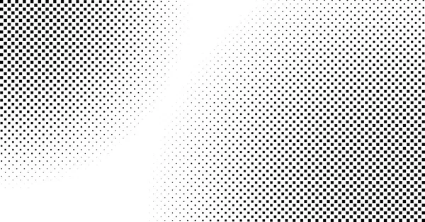 Halbtonvektorhintergrund. quadratischer Halbton-Gradienten-Hintergrund. Schwarz-weißes Muster. — Stockvektor