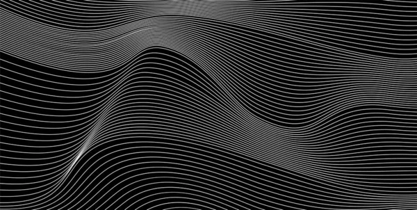 Sfondo vettoriale minimale astratto con linee di fusione ondulate. Sfondo nero per modelli, presentazioni, banner — Vettoriale Stock