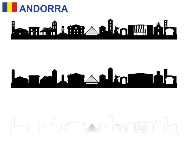 Andorra Skyline Astratto Silhouette — Vettoriale Stock