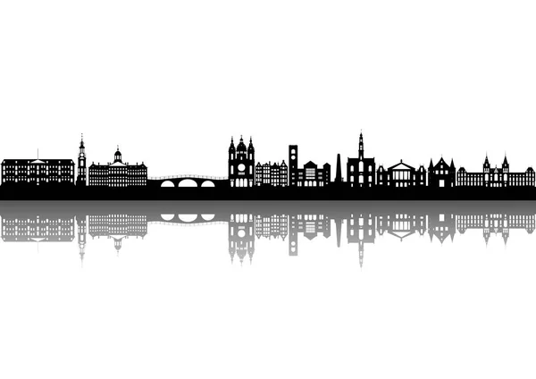 Amsterdam Netherland Skyline Silhouette — Stock Vector