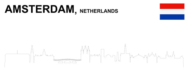 Amsterdam Netherland Skyline Siluett — Stock vektor