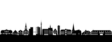 Beyaz arka plan üzerinde Gtersloh manzarası