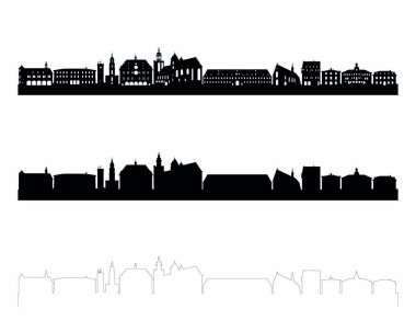 Heilbronn siluet beyaz arka plan üzerinde