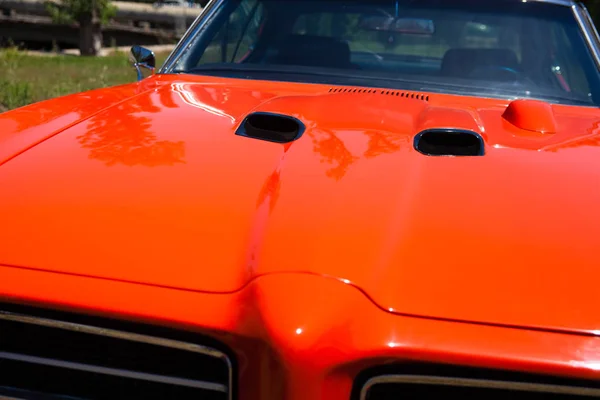 1969 Pontiac Gto Autó Motorháztető Hood Adagolókanál — Stock Fotó