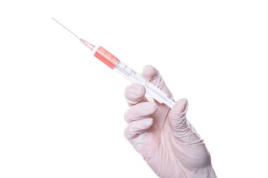Lifting ill lab shape object minimal vial flu beauty pink face fillers therapist dentist transparent anesthesia concept. Close up photo of hand holding syringe crystal substance isolated background clipart